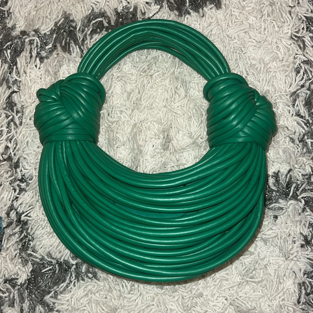 Half Moon Noodle Hand Woven Bag - Green